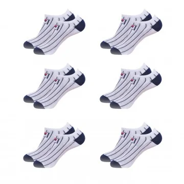 Socks Short Stems White Stripes Set of 6 (Sports socks) Fila on FrenchMarket