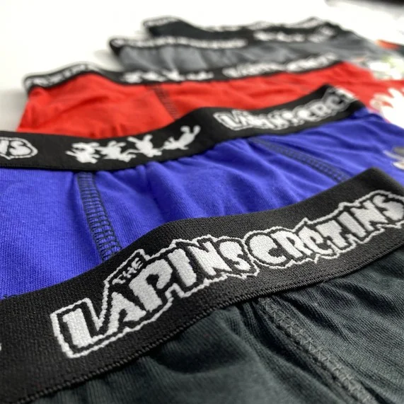 Set van 5 katoenen boxers voor jongens Rabbids (Set jongensboxershorts) French Market chez FrenchMarket