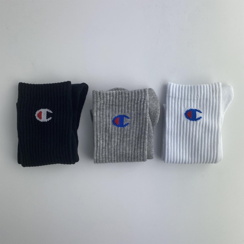 CHAMPION Chaussettes Sport | Lot de 3 paires Hautes Crew Logo