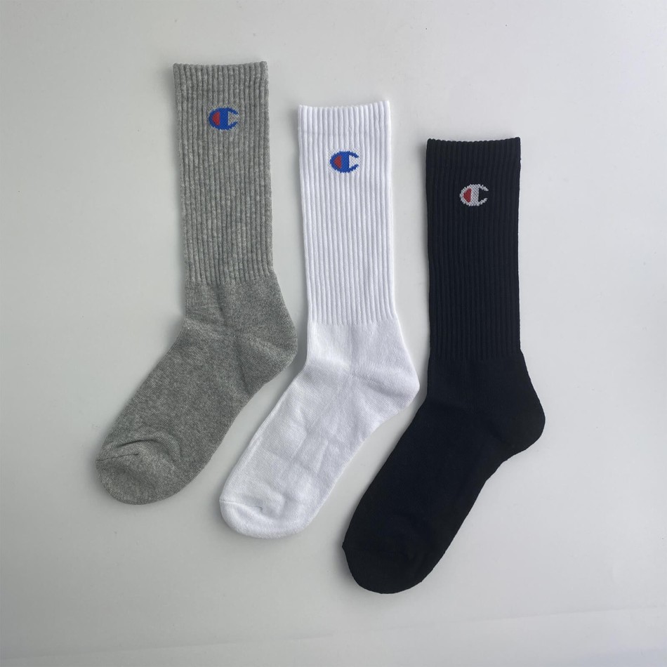 CHAMPION Chaussettes Sport | Lot de 3 paires Hautes Crew Logo
