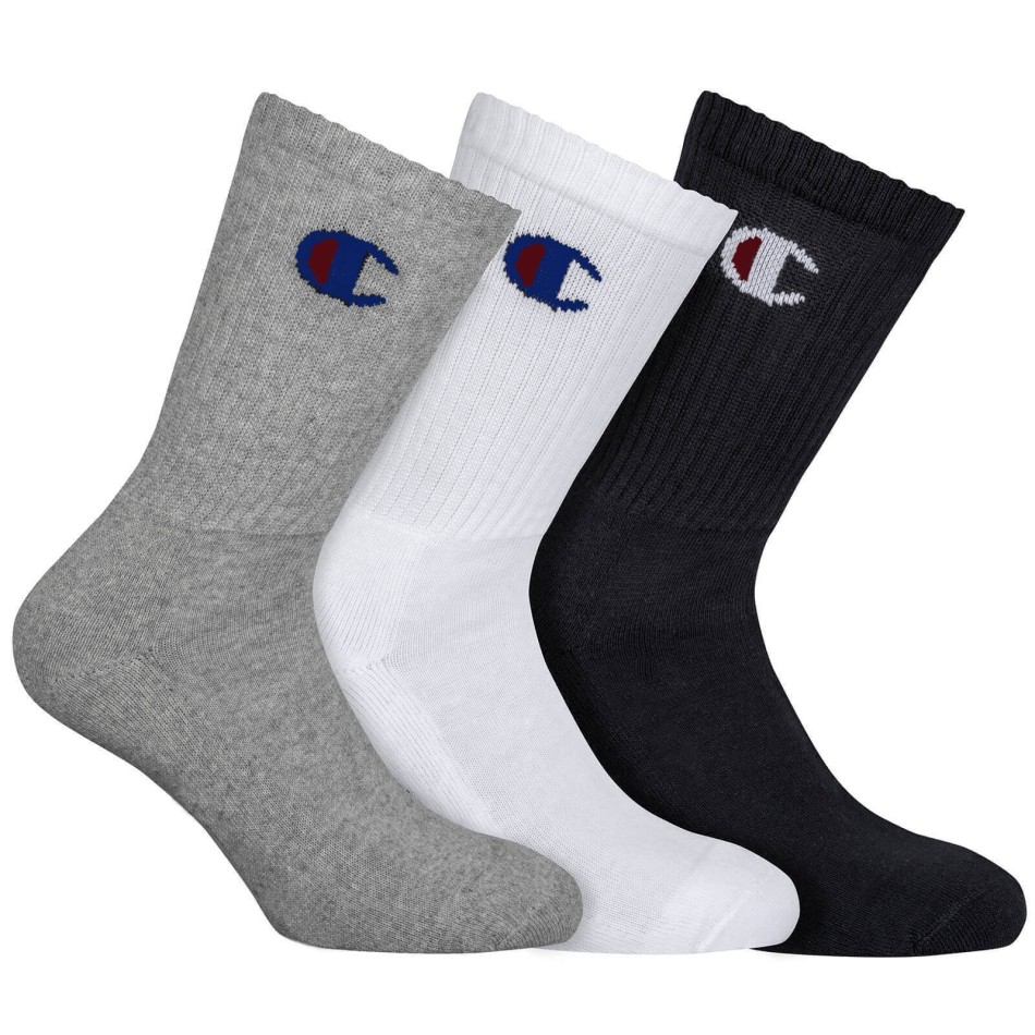 CHAMPION Chaussettes Sport | Lot de 3 paires Hautes Crew Logo