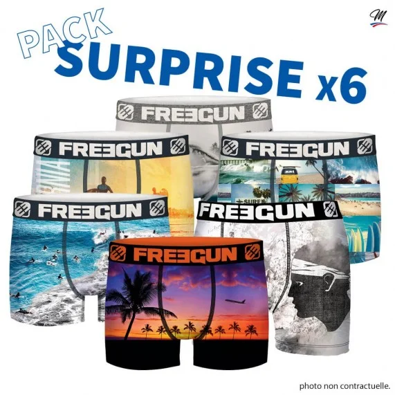 Paquete de 6 bóxers de niño de primera calidad (Pack calzoncillos para niño) Freegun chez FrenchMarket