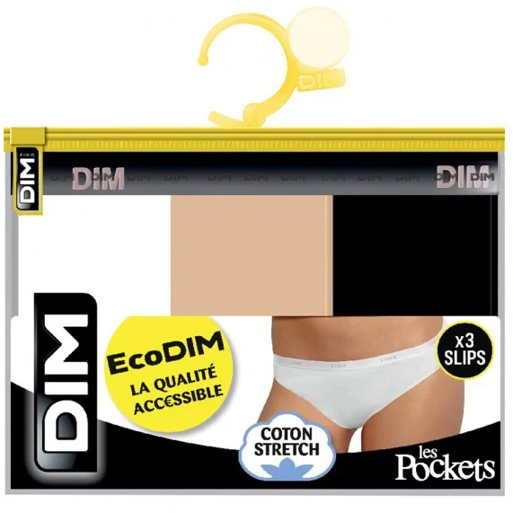 Set di 3 mutandine in cotone stretch "EcoDim" (Mutandine) Dim chez FrenchMarket