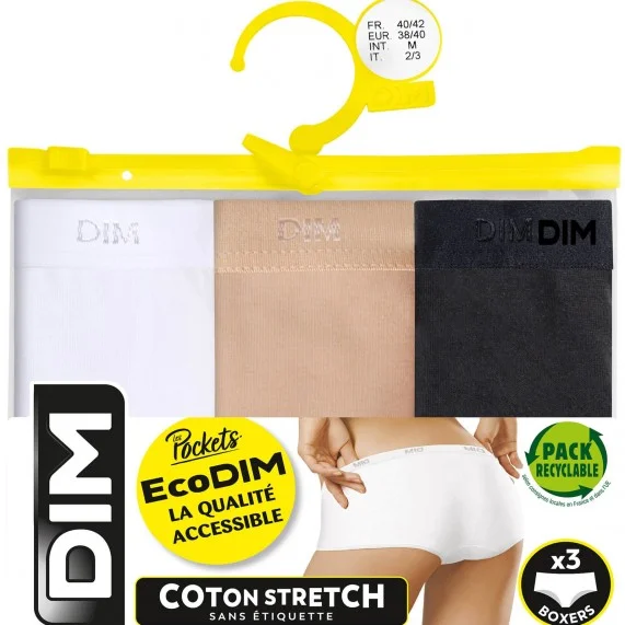 3er-Set Baumwoll-Stretch-Boxershorts "EcoDim" (Boxers - Höschen) Dim auf FrenchMarket