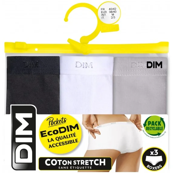 Juego de 3 bóxers de algodón Stretch "EcoDim" (Boxers) Dim chez FrenchMarket