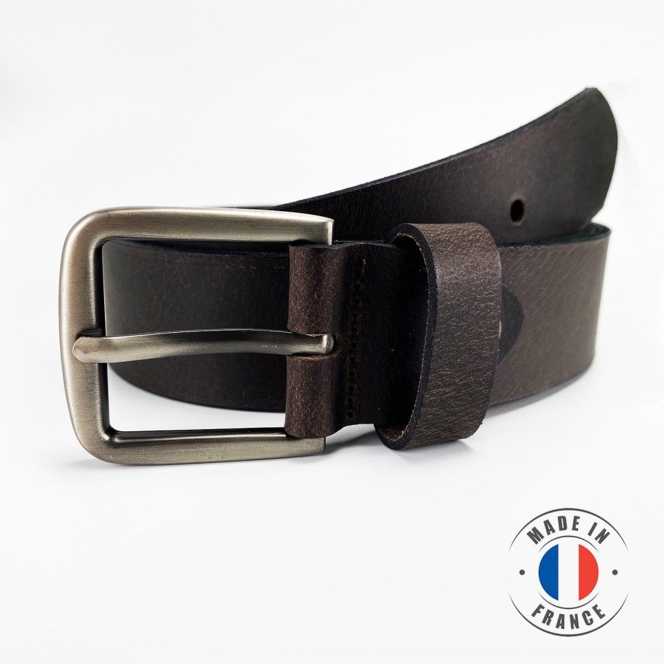 Ceinture Homme Marron en Cuir - Fabrication Française