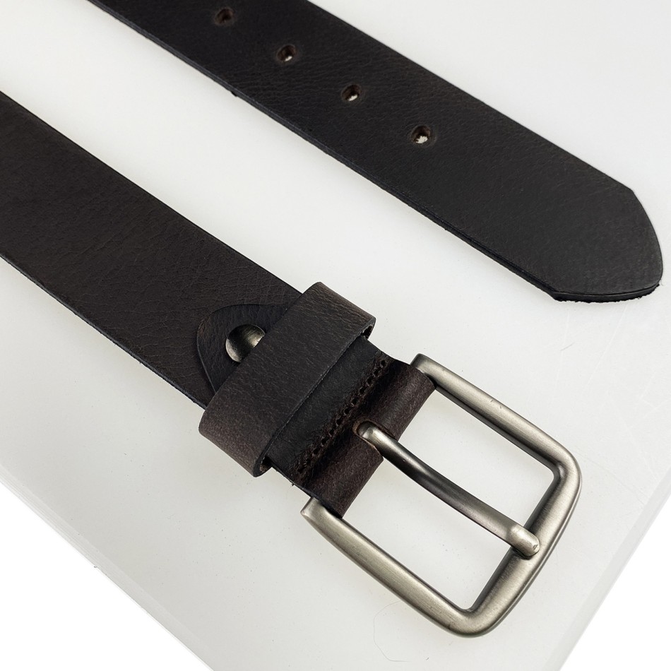 Men’s Brown Buffalo Leather Belt | Made in France