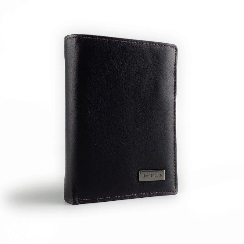 Elephant d'Or - Portefeuille en Cuir - 2 Volets - Taille 12cm*9cm Marron