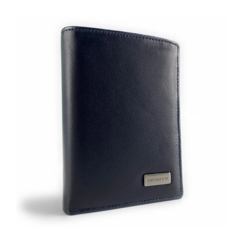 Elephant d'Or - Portefeuille en Cuir - 2 Volets - Taille 12cm*9cm Noir