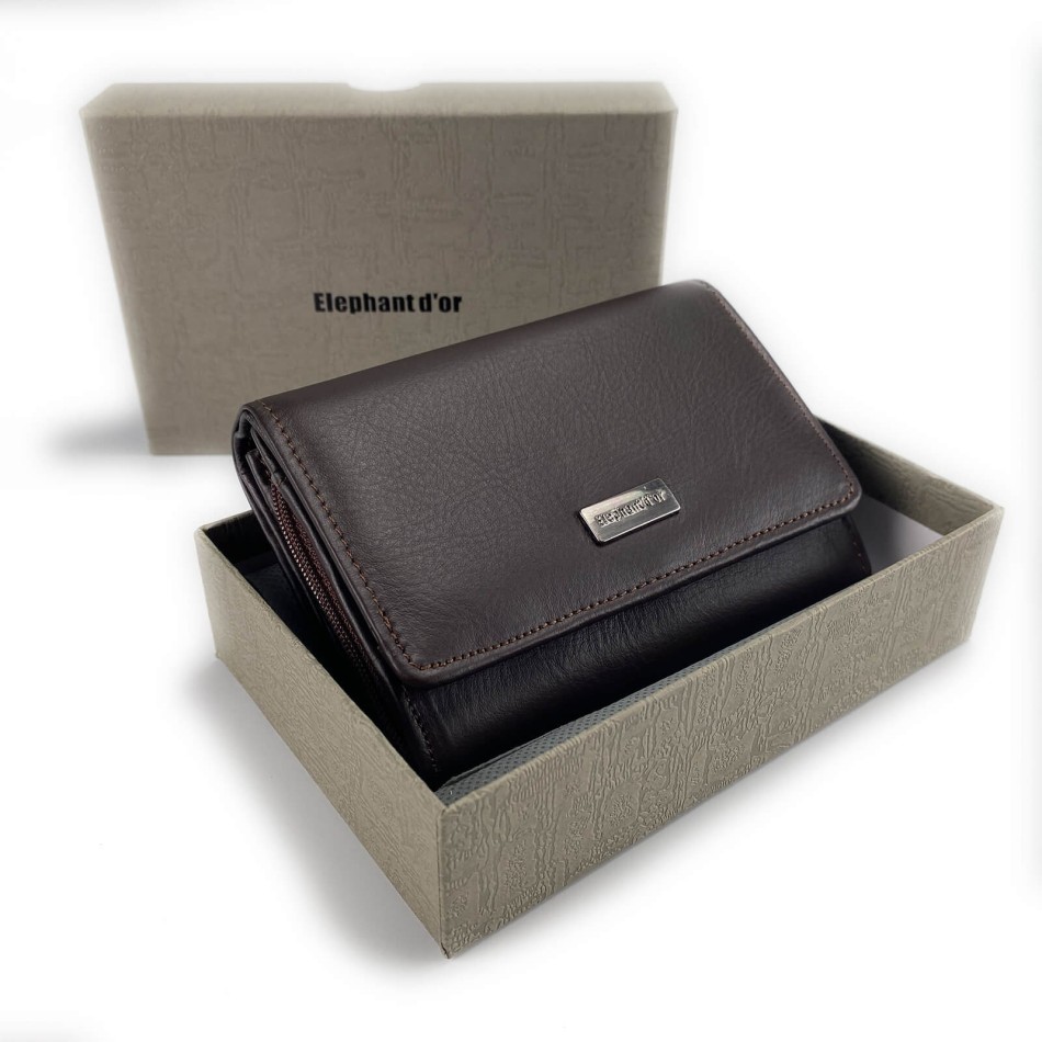 ELEPHANT D'OR | Läder "Petit Compagnon" plånbok för kvinnor