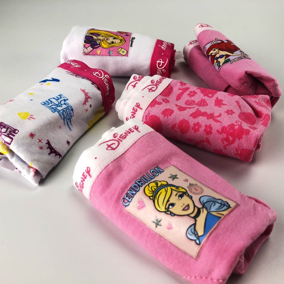 DISNEY Princess | Set med 5 boxershorts i bomull för flickor Licens - French Market