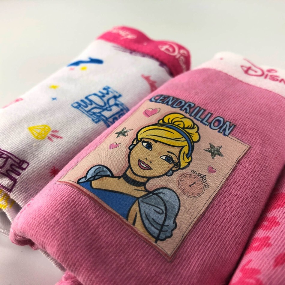 Juego de 5 bóxers de algodón para niñas de las Princesas Disney (Boxers/Shorty) French Market chez FrenchMarket