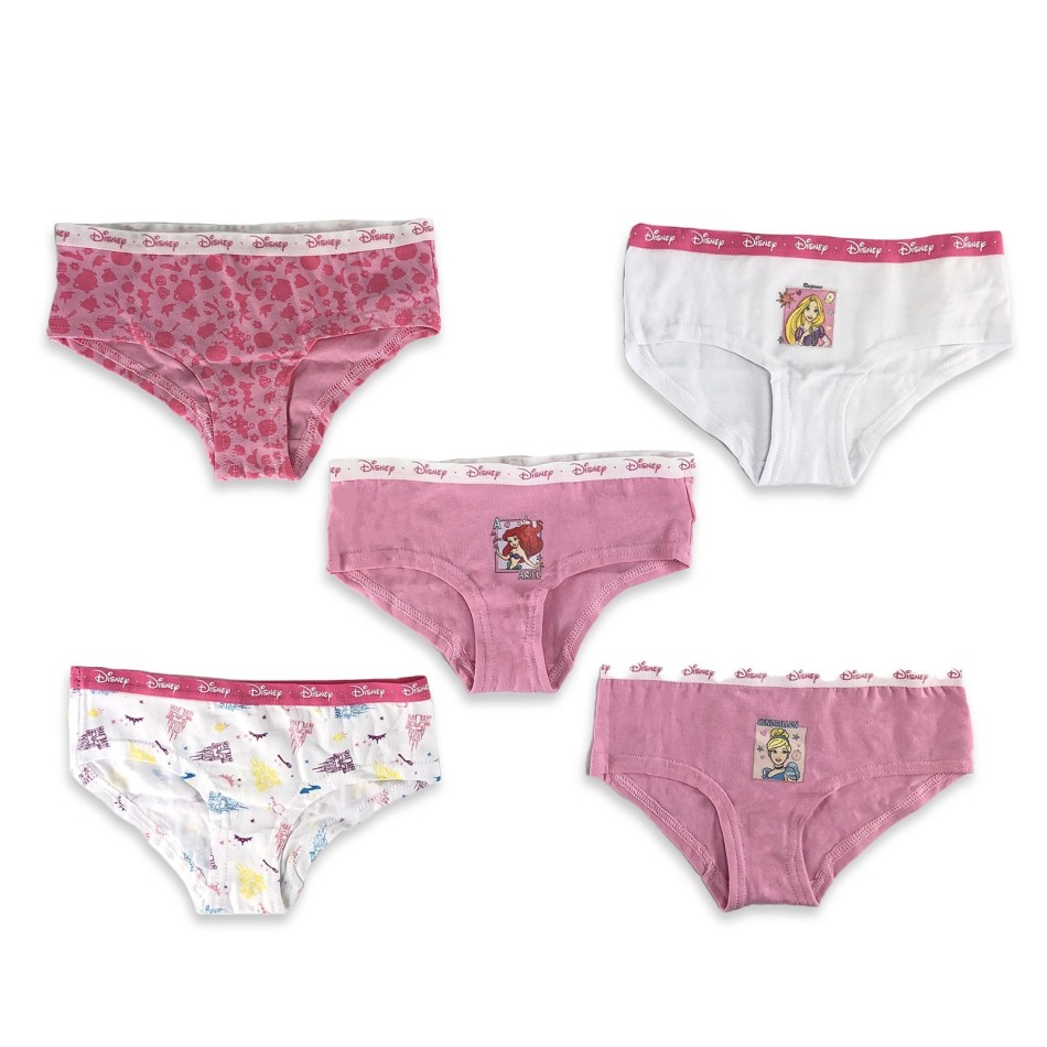 DISNEY Princess | Set med 5 boxershorts i bomull för flickor Licens - French Market