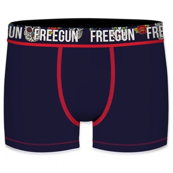 Set of 4 Organic Cotton Boxers for Men Flowers/Skull (Boxers) Freegun on FrenchMarket