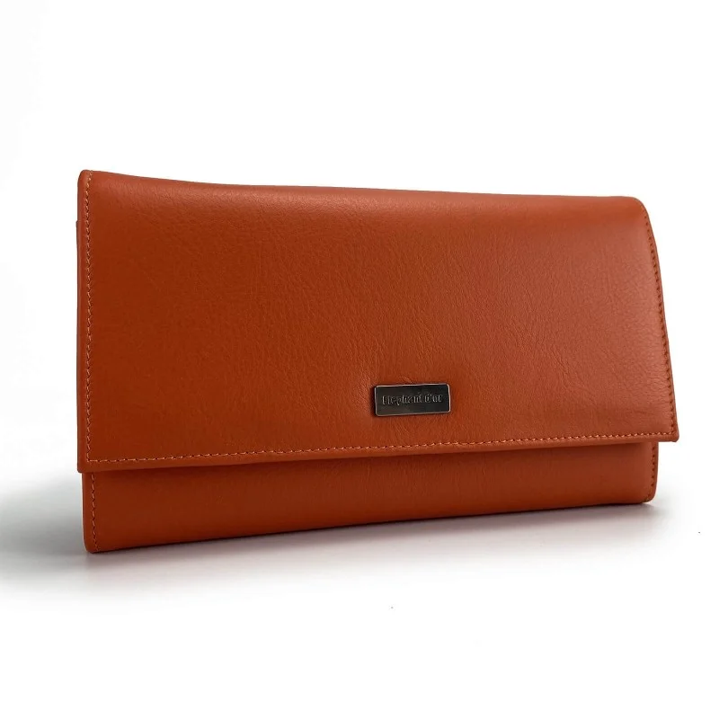 Elephant d'Or - Portefeuille Compagnon Femme en cuir Elephant D'Or Orange