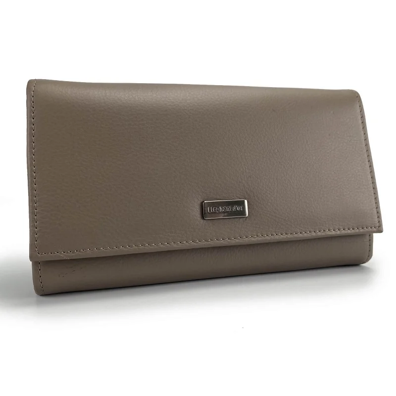 Elephant d'Or - Portefeuille Compagnon Femme en cuir Elephant D'Or Taupe