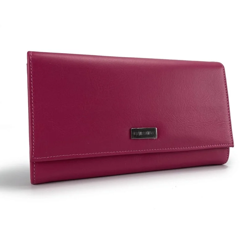 Elephant d'Or - Portefeuille Compagnon Femme en cuir Elephant D'Or Rose