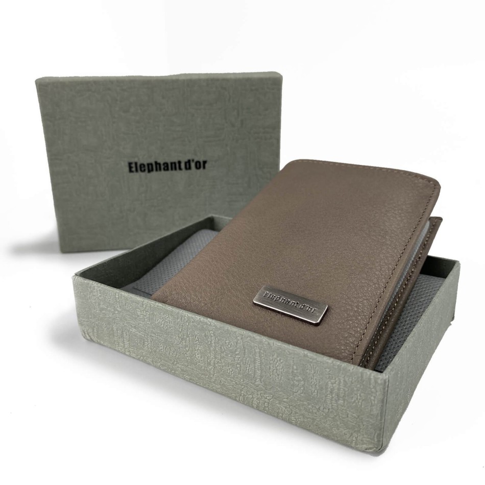 Porte-Cartes en Cuir Elephant D'Or