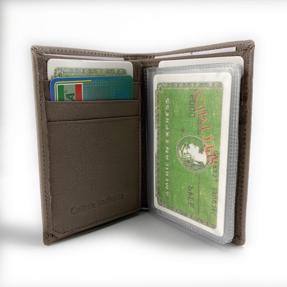 Porte-Cartes en Cuir Elephant D'Or