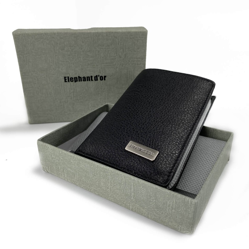 Porte-Cartes en Cuir Elephant D'Or