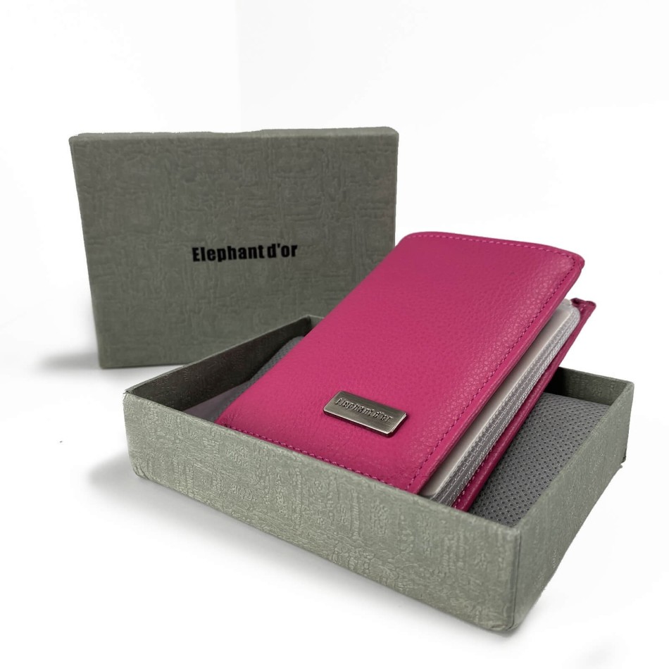 Porte-Cartes en Cuir Elephant D'Or