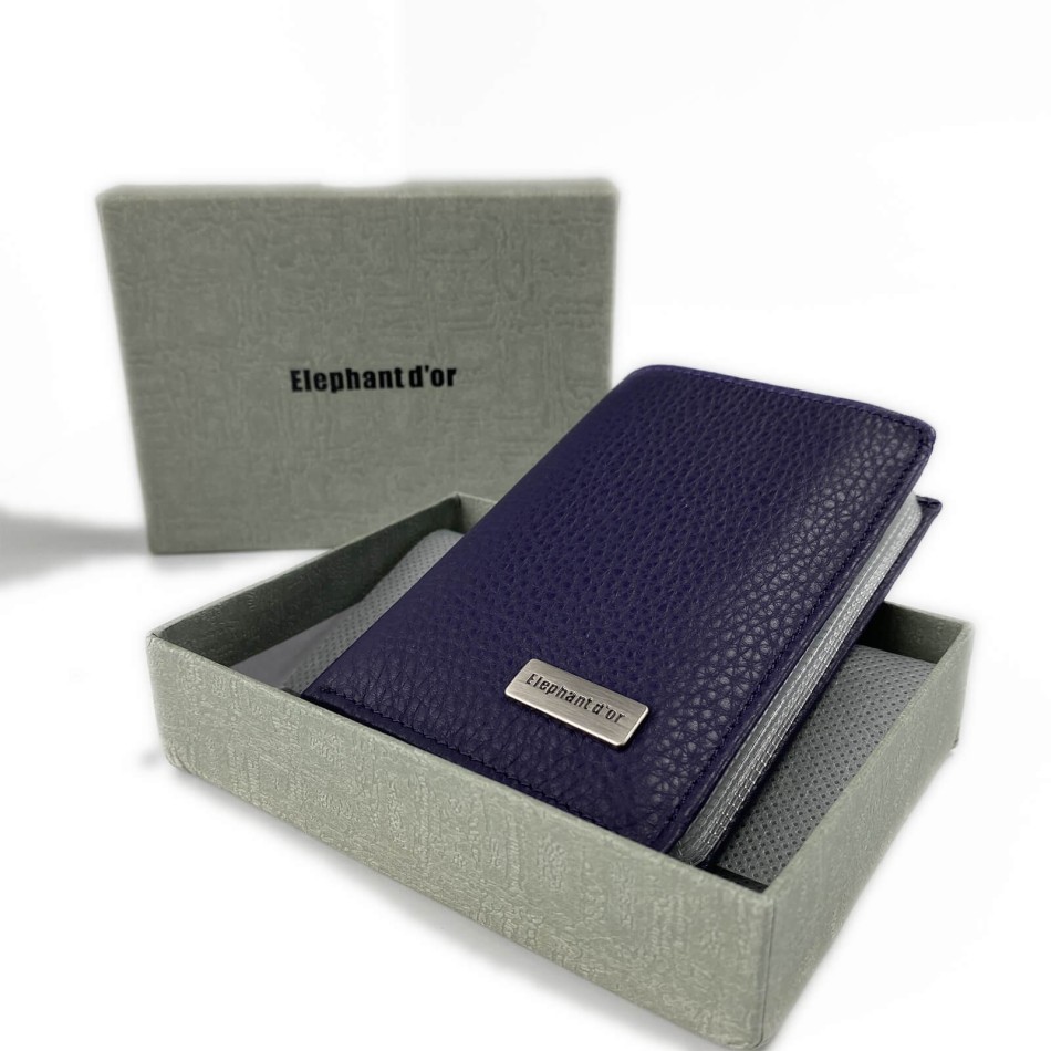 Porte-Cartes en Cuir Elephant D'Or