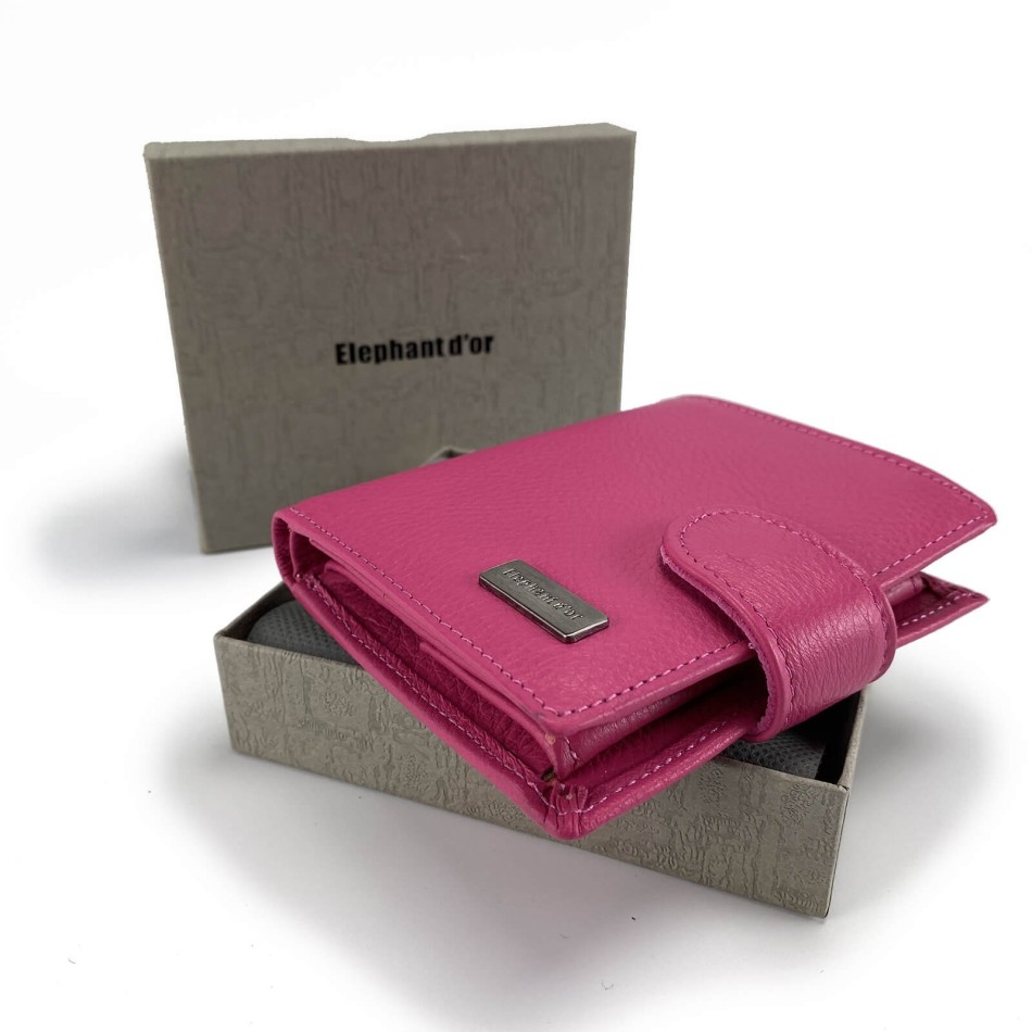 Porte Monnaie Carte et Billet en cuir Elephant D'Or