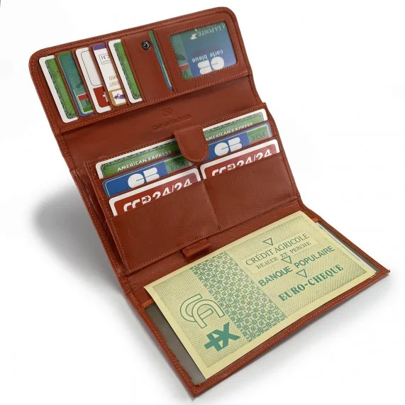 Companion Wallet Damen Scheckheftbörse aus Leder (Begleiterin) Elephant d'Or auf FrenchMarket