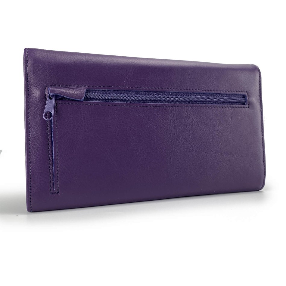 Compagnon Women's Leather Checkbook Wallet (Compagnon) Elephant d'Or at FrenchMarket