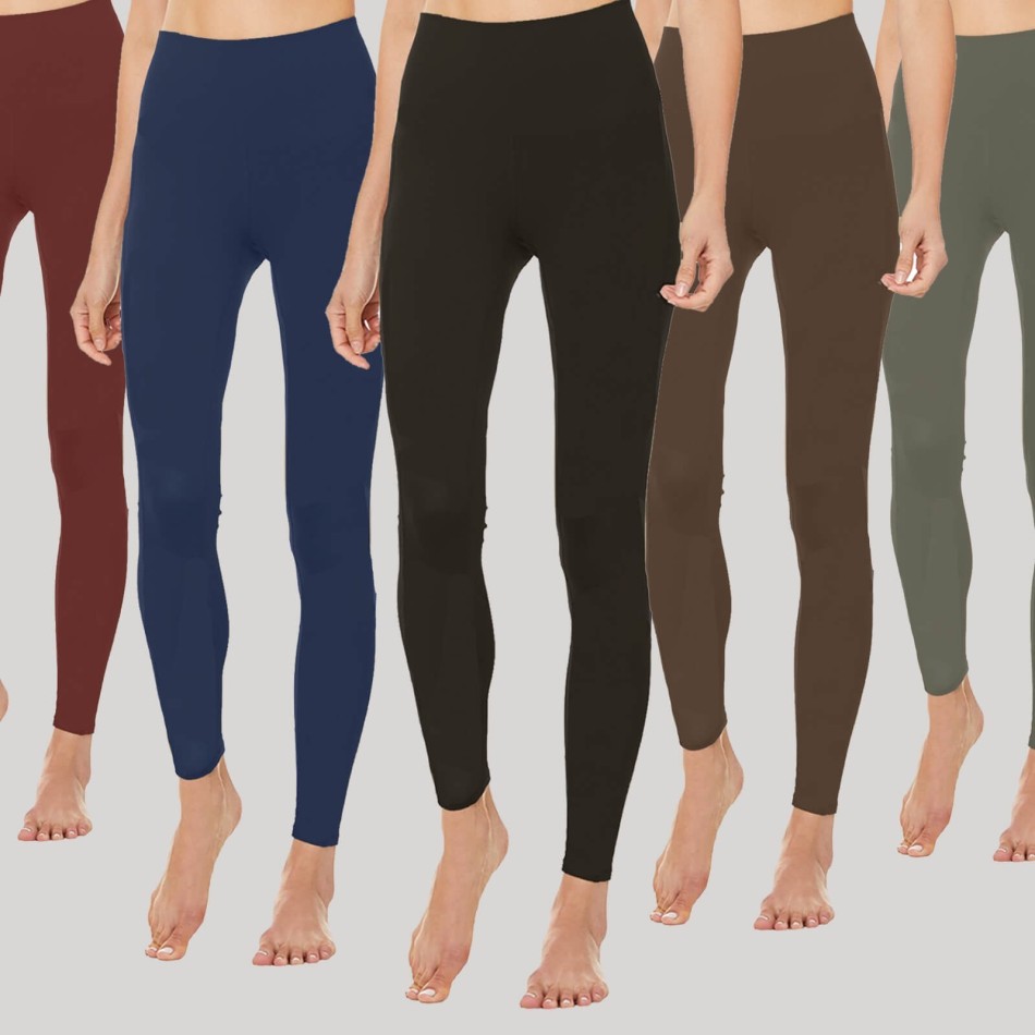 Pack of 5 Low Cost Fleece-Lined Opaque Leggings