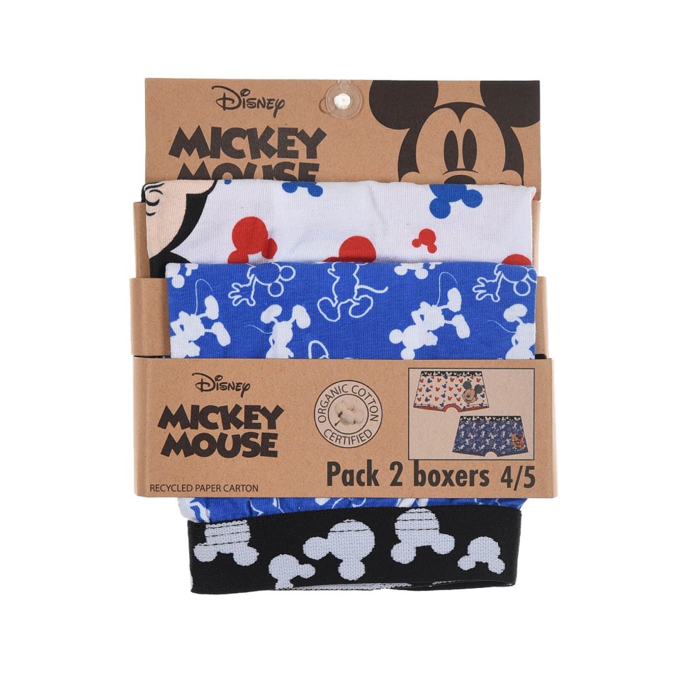 Mickey Mouse - Set of 2 Cotton Boxers for Boys (Boxers) French Market on FrenchMarket