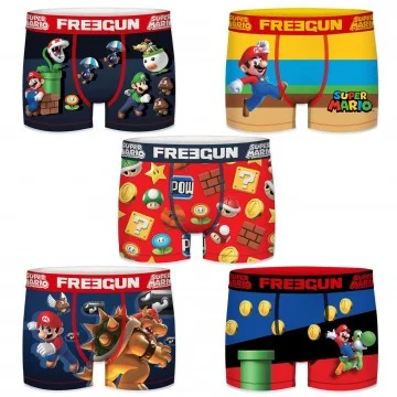 Set of 5 Super Mario Bros Boxers for Men (Boxers) Freegun on FrenchMarket