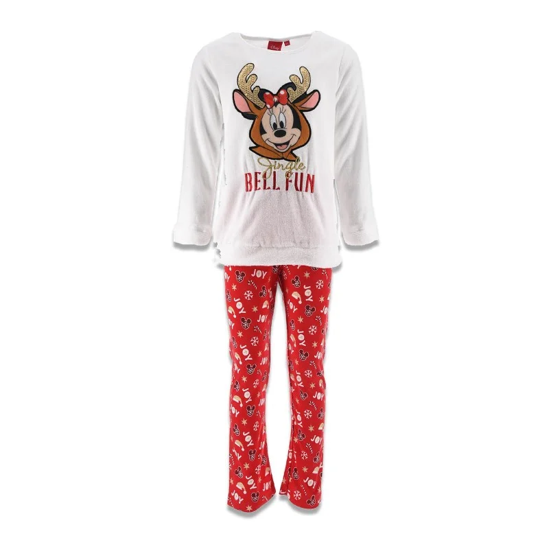 French Market - DISNEY Minnie - Ensemble de Pyjama Hiver Velours Fille Blanc 8 ans