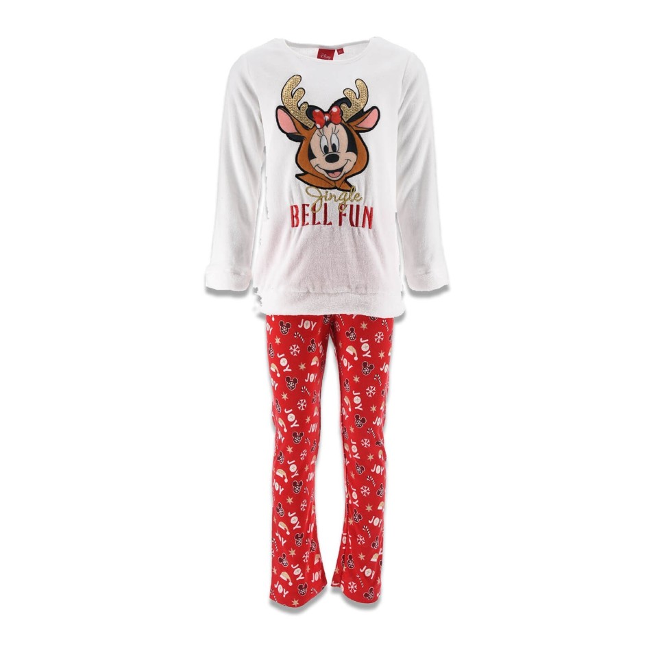 DISNEY Minnie | Vinterpyjamas i velour för flickor Jingle Bell Fun