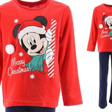DISNEY Mickey - Conjunto de pijama de invierno de terciopelo para niño "¡Feliz Navidad! (Conjuntos de pijama) French Market c...