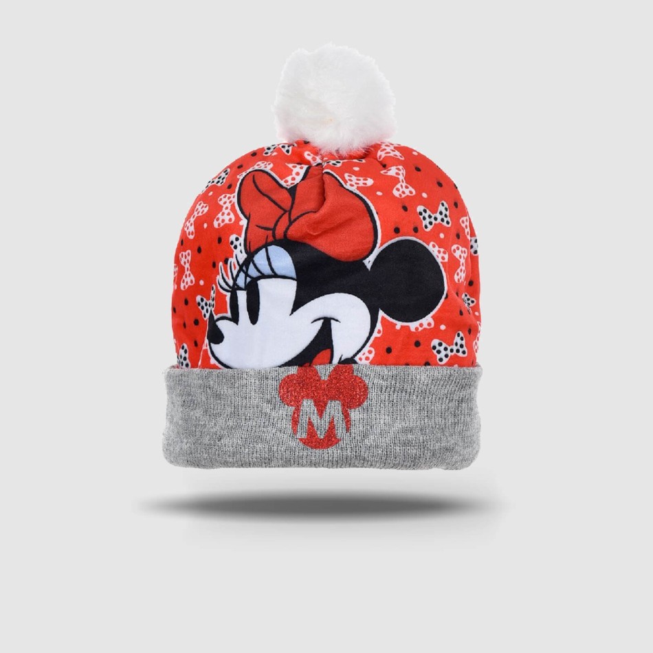 DISNEY - Flicka med Pompom-hatt "Minnie Mouse" | Röd eller grå