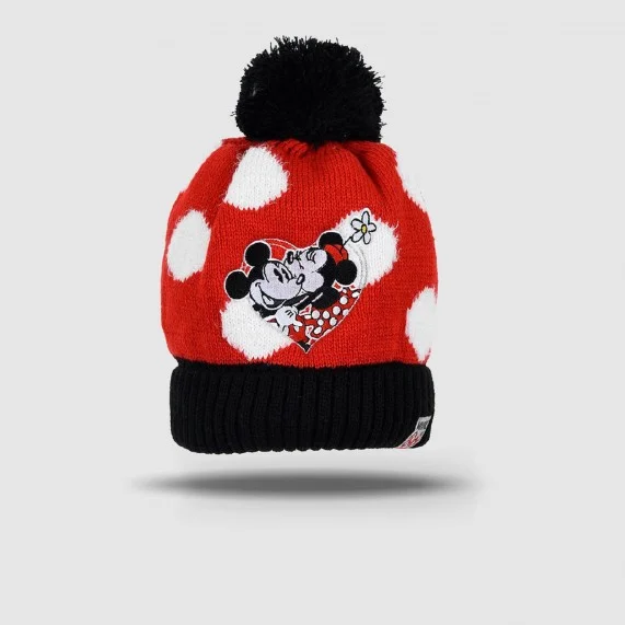 DISNEY - "Minnie Mouse" Gebreide meisjes muts met pompons (Caps) French Market chez FrenchMarket