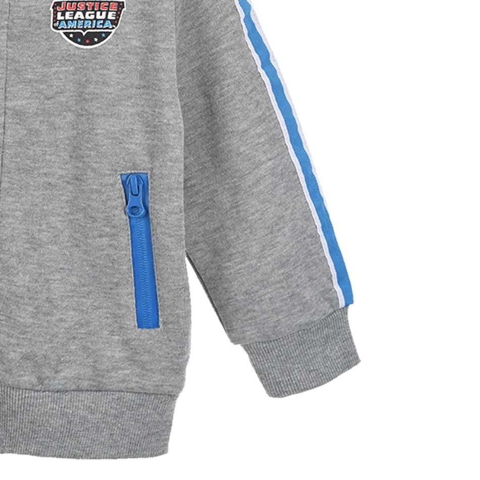 Boy's Justice League Of America Teddy Zip Sweat Top - DC Comics Superman Batman Jacket