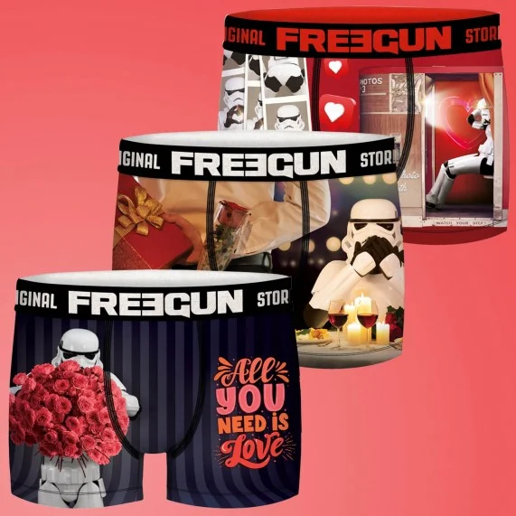 Juego de 3 bóxers Stormtrooper para hombres Día de San Valentín (Calzoncillos para hombre) Freegun chez FrenchMarket