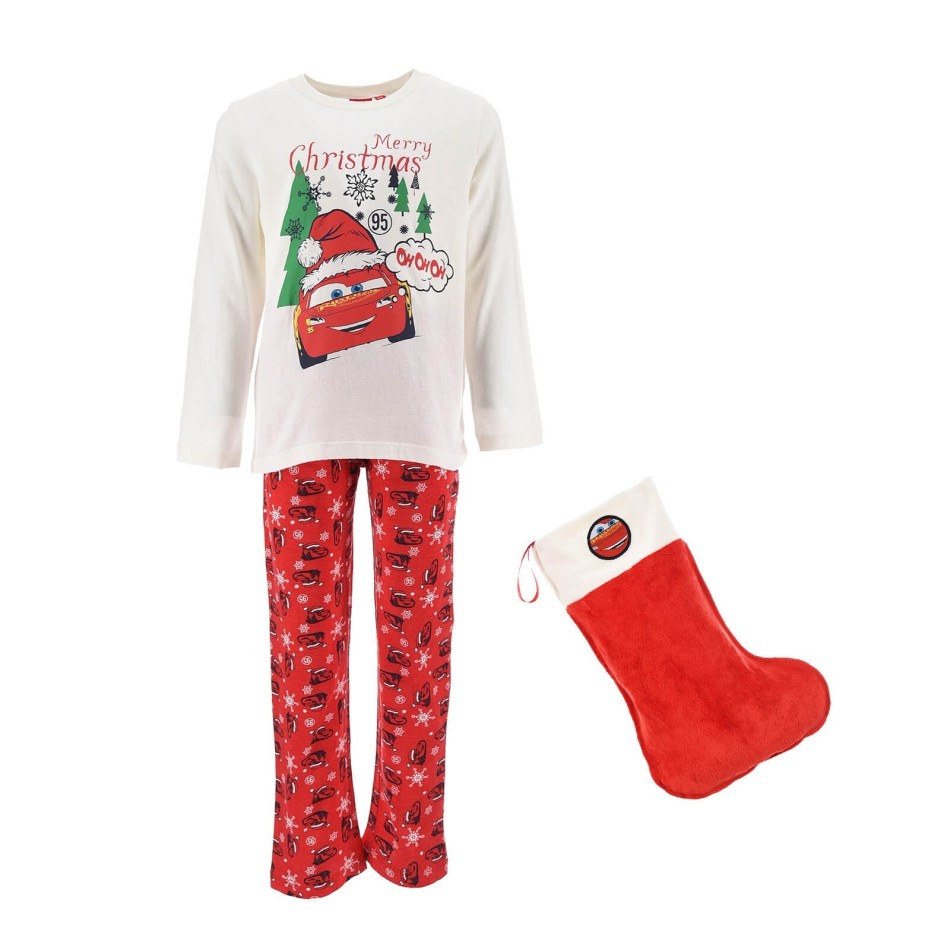 CARS - "Oh Oh Oh Christmas" Langer Baumwoll-Pyjamaanzug für Jungen (Jungen-Pyjama-Sets) French Market auf FrenchMarket