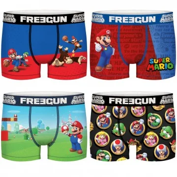 Set van 4 Super Mario Bros 2 Boxers voor mannen (Herenboxershorts) Freegun chez FrenchMarket