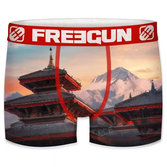 Herenset gerecyclede microvezel boxer "Landscape 2 (Herenboxershorts) Freegun chez FrenchMarket