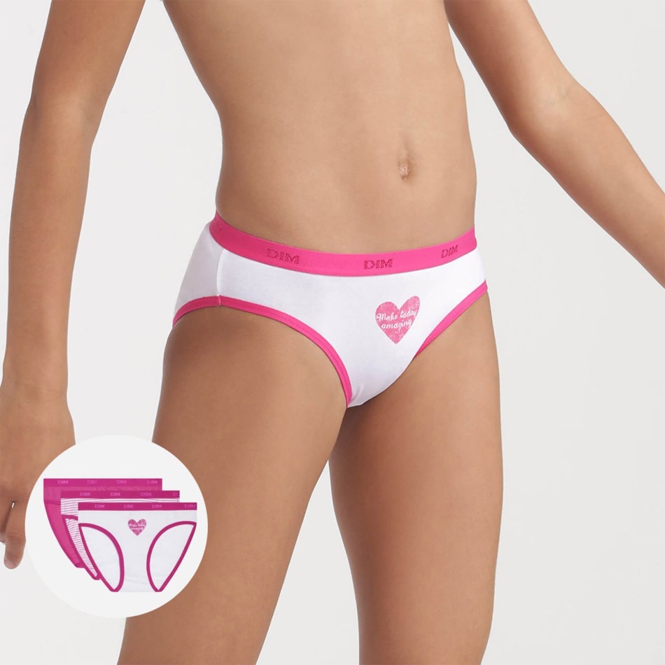 DIM GIRLS | Set med 3 stycken fina bomullsbyxor för flickor med stretchfickor