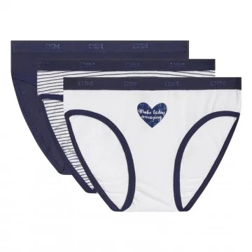 Set van 3 meisjes 'Fancy Cotton Stretch Panties "The Pockets (Slipje) Dim chez FrenchMarket