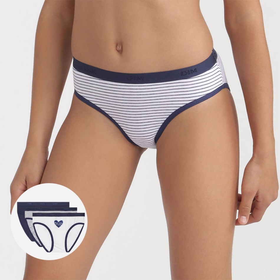 DIM GIRLS | Set med 3 stycken fina bomullsbyxor för flickor med stretchfickor