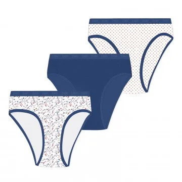 3er-Pack "Les Pockets" Höschen für Mädchen mit Fantasie aus Baumwolle mit Stretch-Anteil (Höschen) Dim auf FrenchMarket