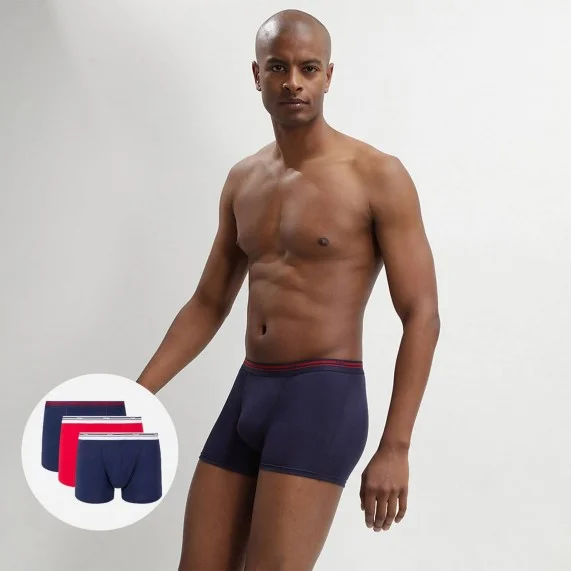 Juego de 3 bóxers de algodón de colores clásicos para hombre (Calzoncillos para hombre) Dim chez FrenchMarket