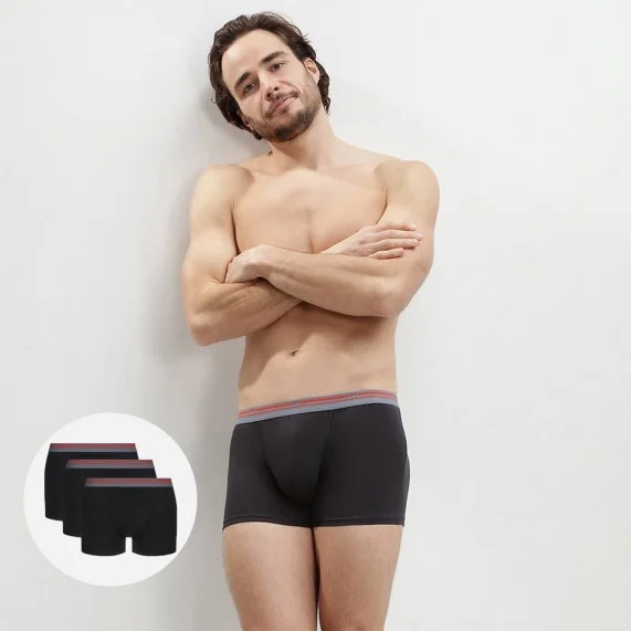 Juego de 3 bóxers de algodón de colores clásicos para hombre (Calzoncillos para hombre) Dim chez FrenchMarket