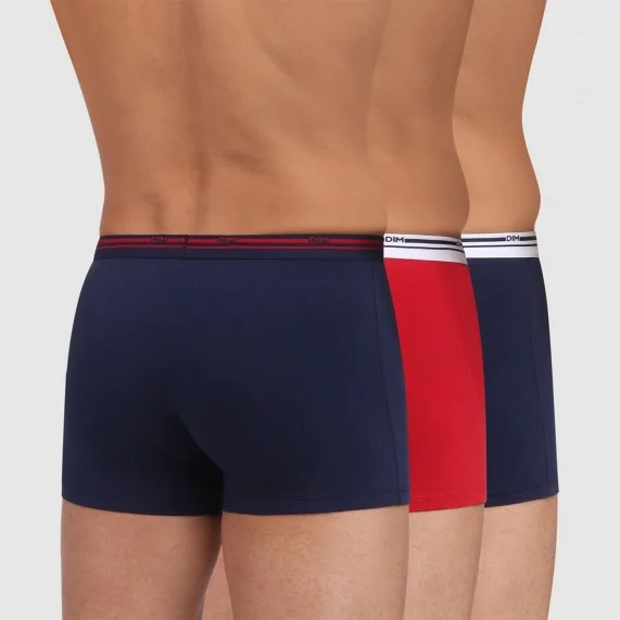 Juego de 3 bóxers de algodón de colores clásicos para hombre (Calzoncillos para hombre) Dim chez FrenchMarket