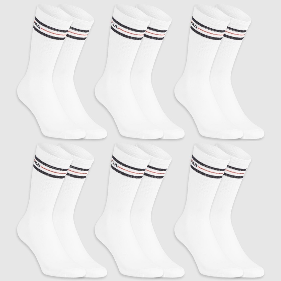 Paquete de 6 pares de calcetines deportivos Crew 3 Stripe (Calcetines deportivos) Fila chez FrenchMarket